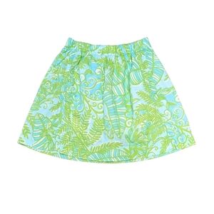 Lilly Pulitzer Mini Skirt Turquoise & Lime Green Print size S